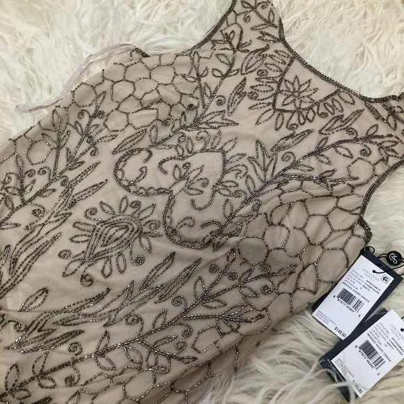 ADRIANNA PAPELL Sleeveless Beaded Short Dress - Picture 8 of 13